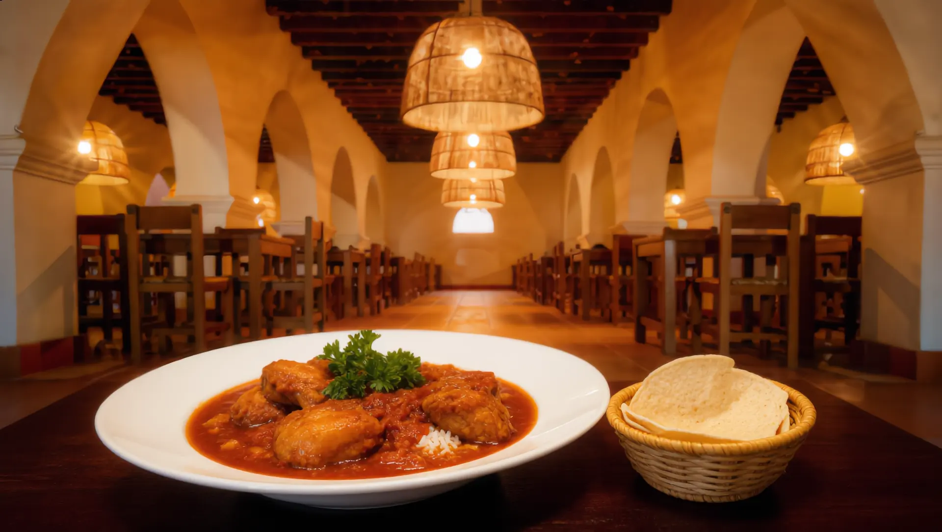 Pepián servido en el comedor